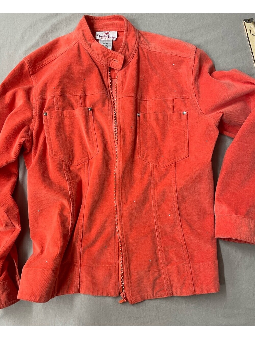 vintage quacker factory jacket Size Small Orange